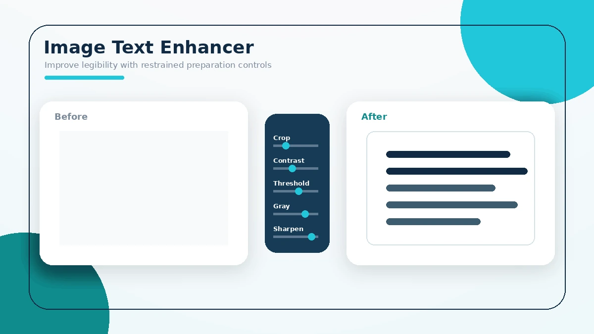 Illustration comparing faint image text with a clearer processed version